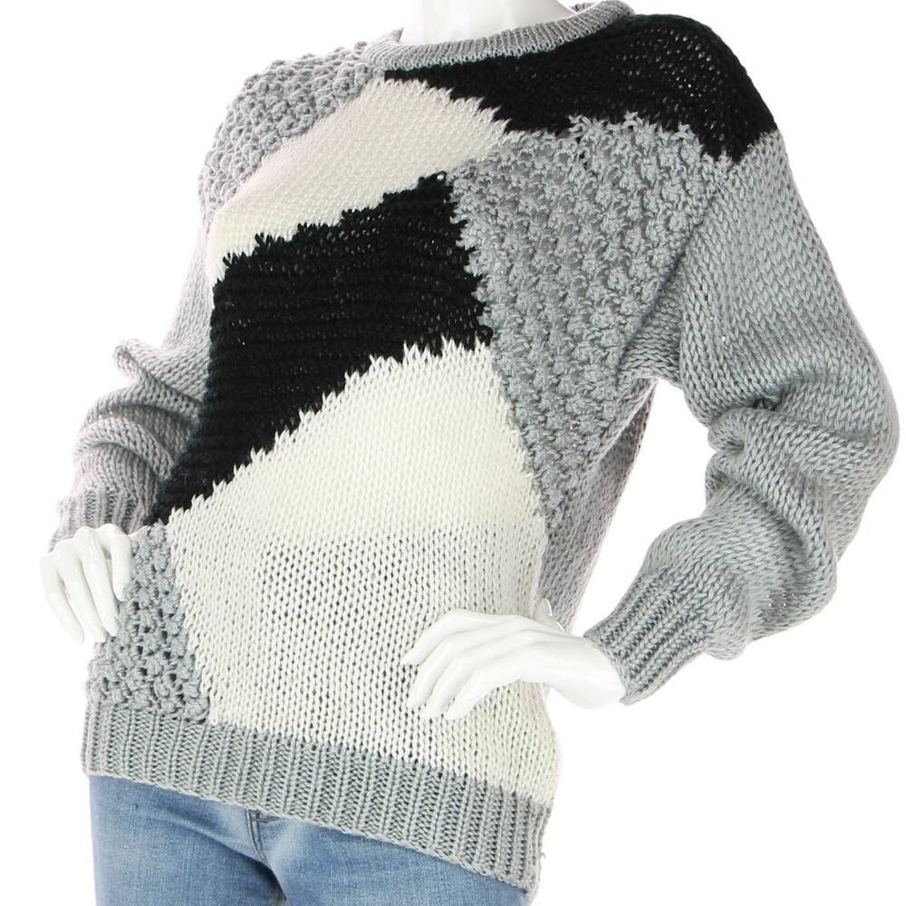 80s Vintage Deb Textured Geometric Hand Knitted Knit Retro Mod Hipster Sweater
